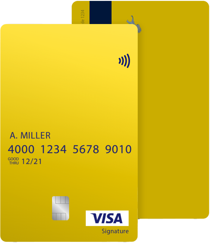 Image of a mock up visa debit card